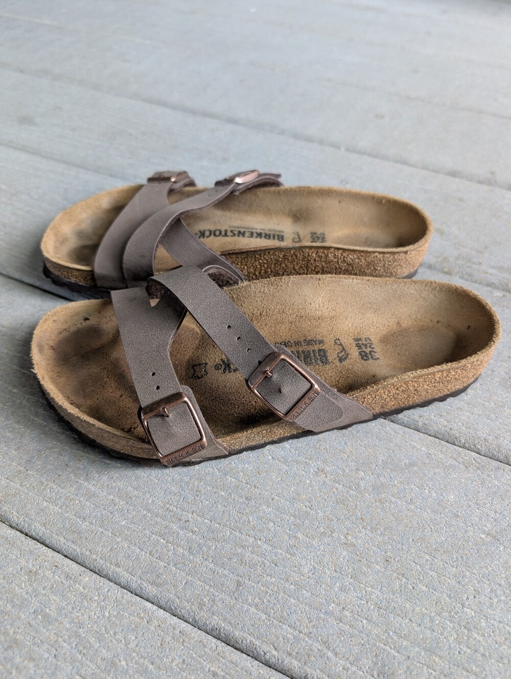 Birkenstock Mayari Sandals EU 38 Brown Taupe Narrow Fit